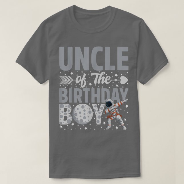 Farbror i födelsedagens Astronaut Boy Space Theme  T Shirt (Design framsida)