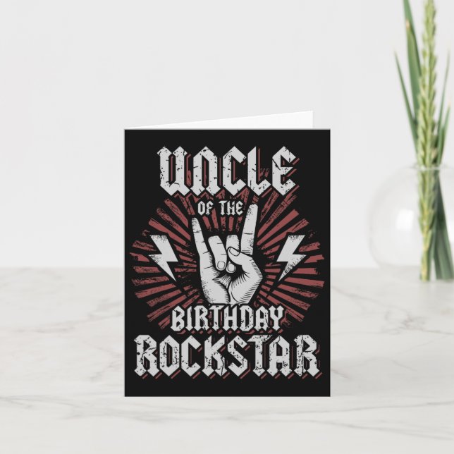 Farbror i födelsedagens Rockstar Matching Rocker R Kort (Framsida)