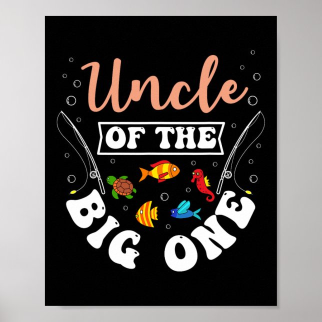 Farbror i Födelsedagsfesten Big One Fishing Bday C Poster (Framsidan)