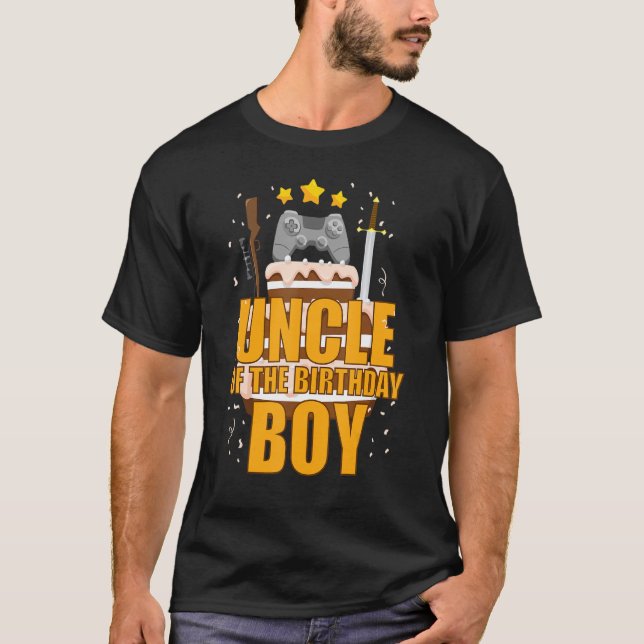 Farbror i födelsedagstjocken Gamepad B-Day Gamer P T Shirt (Framsida)