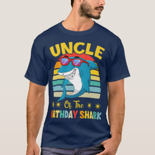 Farbror i hajdagsfamiljen som matchar födelsedag t shirt