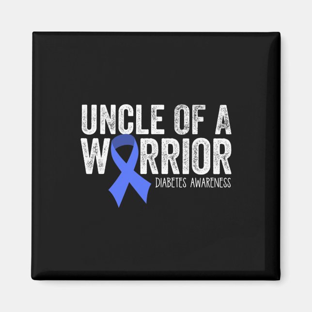 Farbror i Warrior T1d Kid Diabetic Blue Su Magnet (Framsidan)