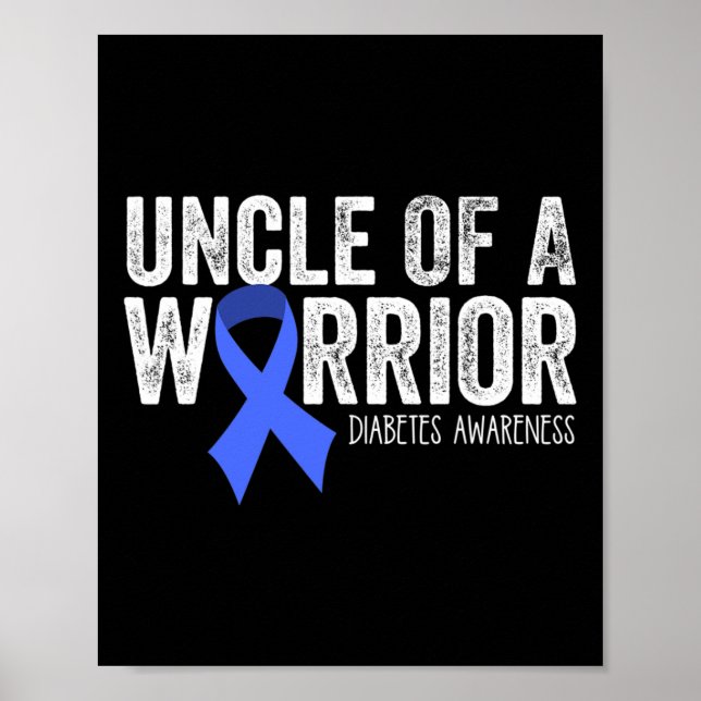 Farbror i Warrior T1d Kid Diabetic Blue Su Poster (Framsidan)