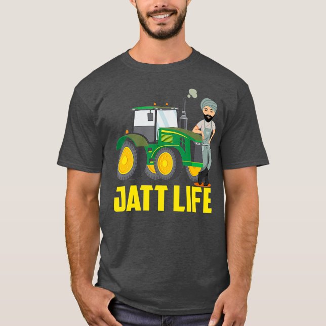 farbror Jee Punjabi Farmer Jatt Life Tractor T Shirt (Framsida)