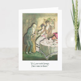 Farbror Joakim kommer på julmiddag Helgkort