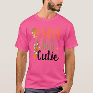 Farbror Little Cutie Baby Shower Orange 1:a födels T Shirt