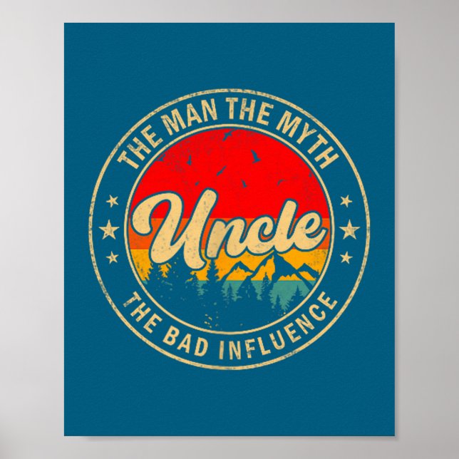 Farbror Man Myt Dåligt Inflytande Illustration Poster (Framsidan)
