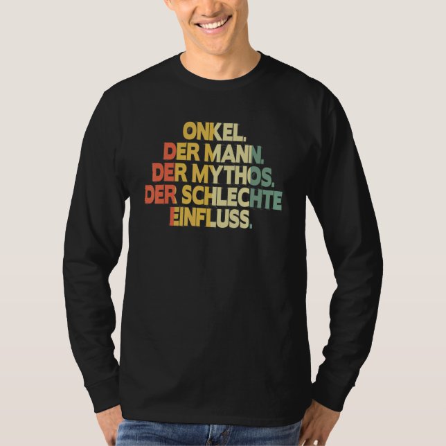 Farbror mannen på myten, den förklarande retro t shirt (Framsida)