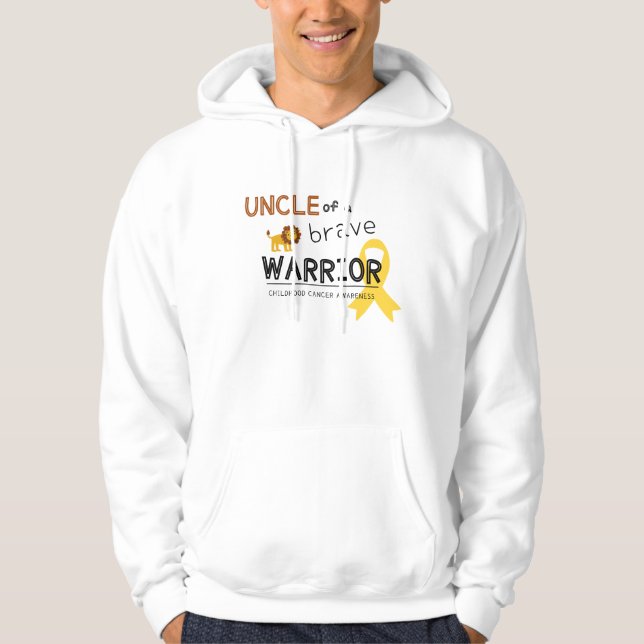 Farbror, modig krigare, cancer pullover hoodie (Framsida)