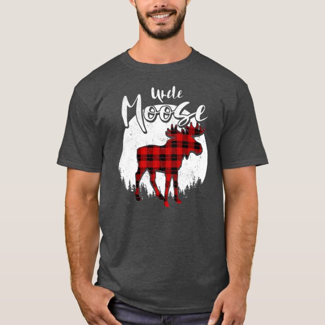 Farbror Moose Red Play Buffalo Matching Family T Shirt (Framsida)