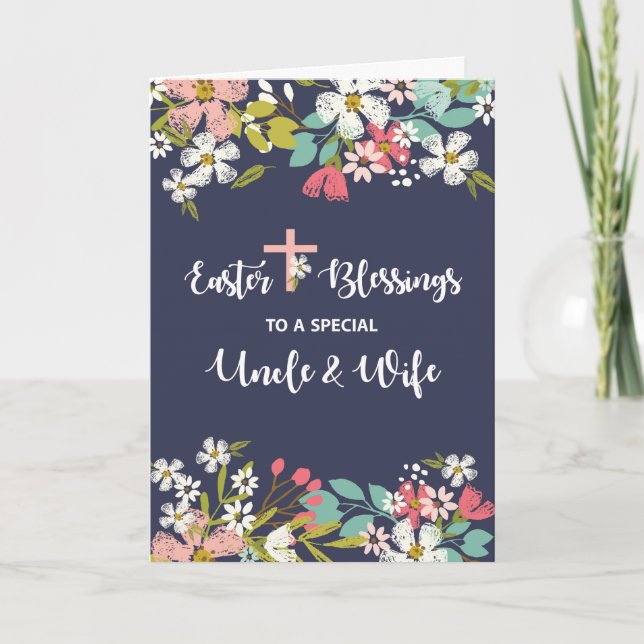 Farbror och frun Påsk Blessings från Risen Kristus Kort (Framsida)