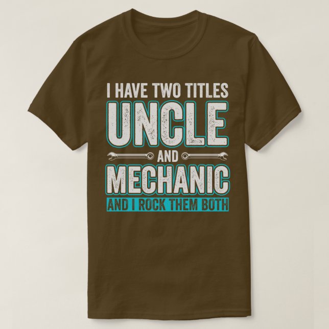 Farbror och Mechanic Funny Garage Fixing Cars farb T Shirt (Design framsida)