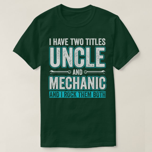 Farbror och Mechanic Funny Garage Fixing s farbror T Shirt (Design framsida)