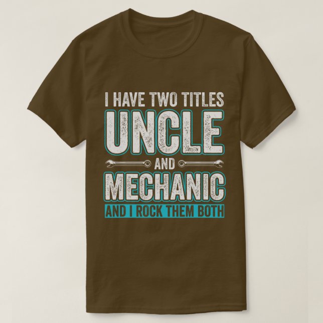 Farbror och Mechanic Funny Garage Fixing s Unclefr T Shirt (Design framsida)