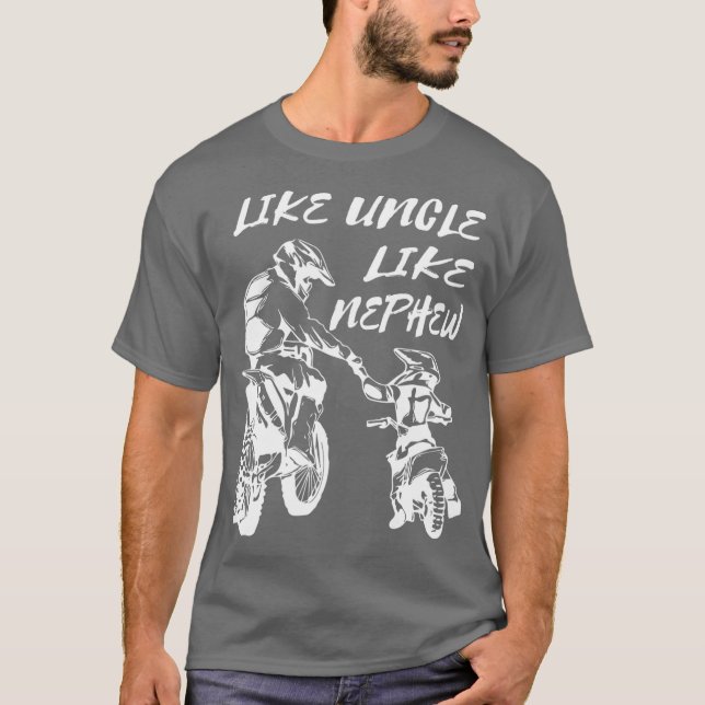 Farbror och Nephew Motocross motorcykelfamilj T Shirt (Framsida)