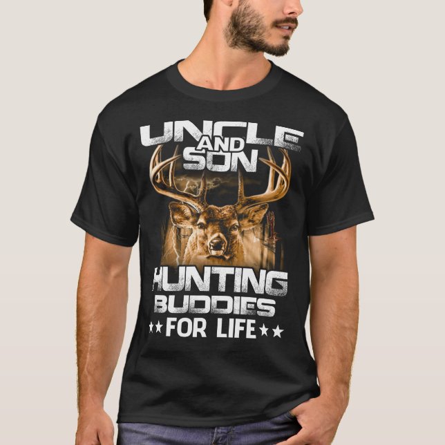 Farbror och son Hunting Buddies for Life T-Shirt (Framsida)