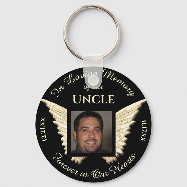 Farbror Photo Memorial Keychain Nyckelring (Framsida)