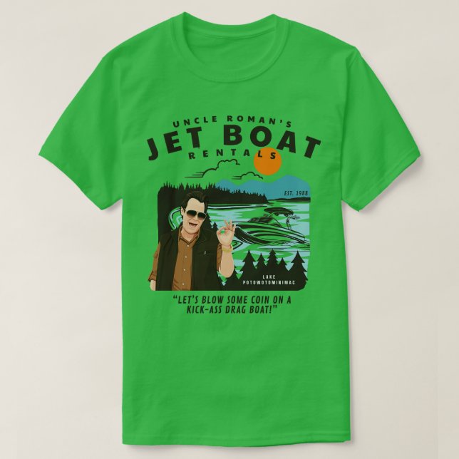 Farbror Romans Jet Boat Hyres Est 1988 T Shirt (Design framsida)