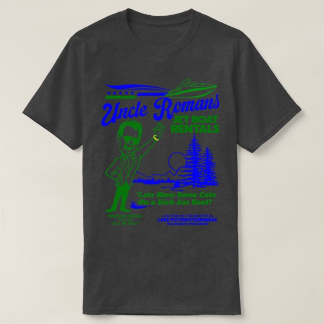 Farbror Romans Jet Boat Hythyrning T Shirt (Design framsida)