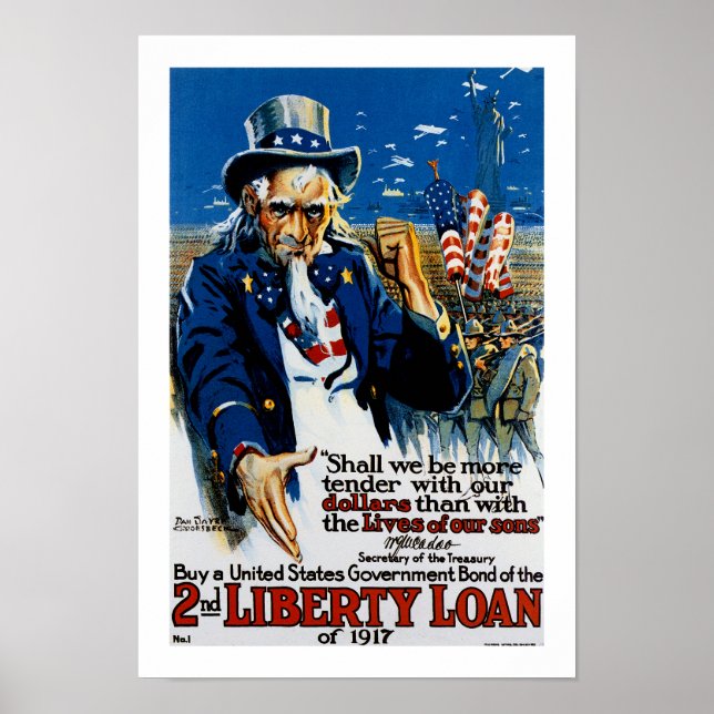 farbror Sam 2nd Liberty Loan Poster (Framsidan)