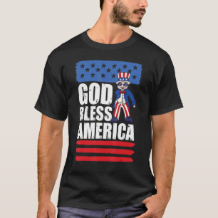 Farbror Sam 4:e juli Amerikanska patriot Välsigna  T Shirt