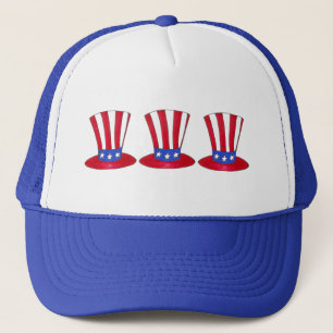 Farbror Sam 4 juli USA Patriotic American Flagga Truckerkeps