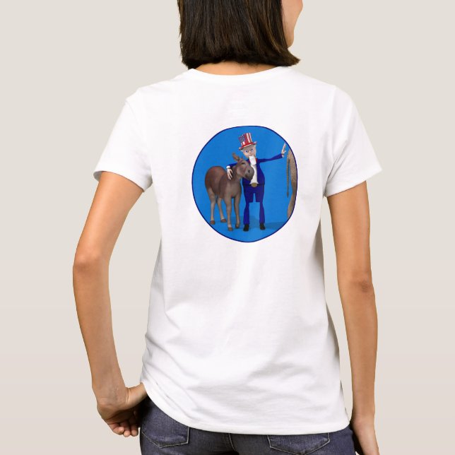 Farbror Sam älskar åsnor T Shirt (Baksida)