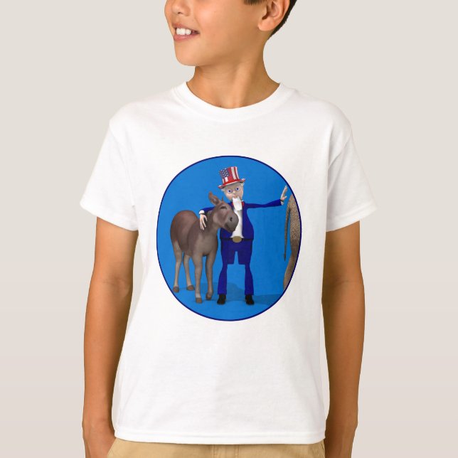 Farbror Sam älskar åsnor Tee Shirt (Framsida)