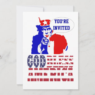 Farbror Sam amerikansk fest Inbjudningar