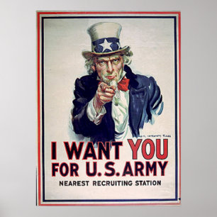 Farbror Sam Army 1915 Print Poster