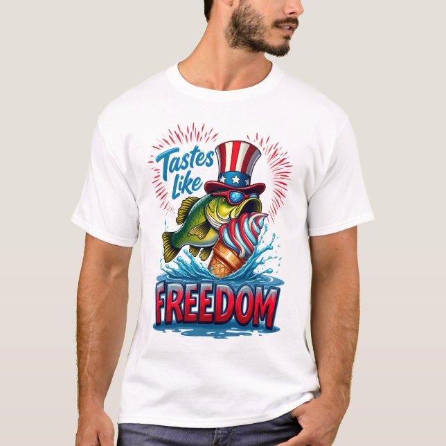 Farbror Sam Bass Tastes like Freedom T Shirt (Framsida)