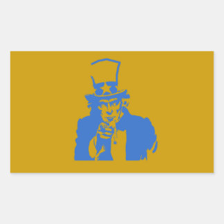 Farbror Sam (blå) på Stickers Rektangulärt Klistermärke