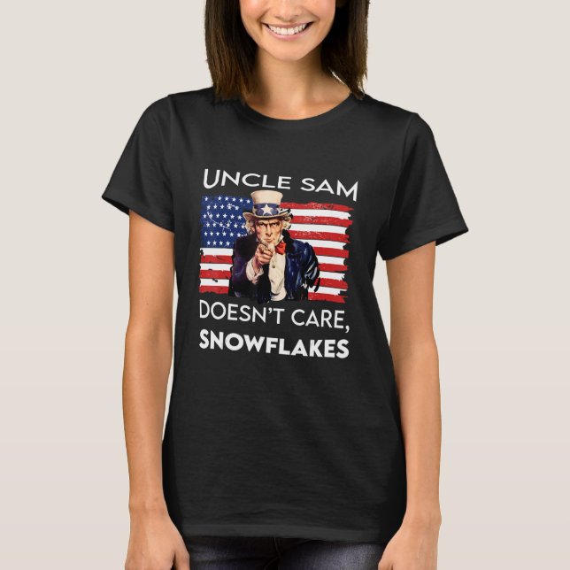 Farbror Sam bryr sig inte om Snöflingor American f T Shirt (Framsida)