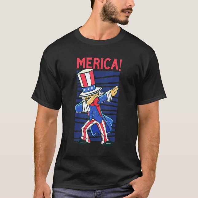 Farbror Sam Dabbing 4 juli Merica Manar Women Ki T Shirt (Framsida)