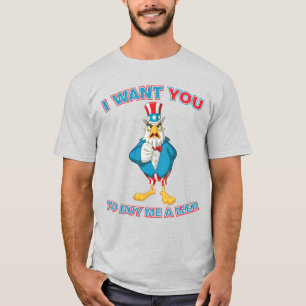 Farbror Sam Eagle Köp en öl till mig Roligt Patrio T Shirt