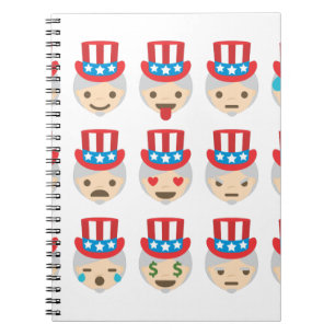 farbror sam emoji anteckningsbok med spiral