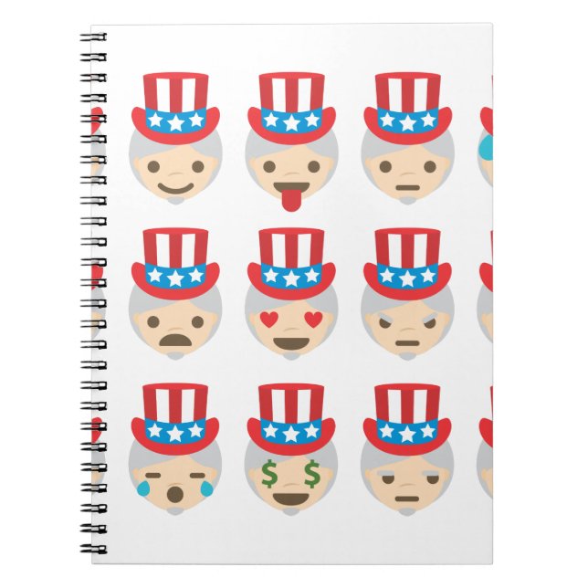 farbror sam emoji anteckningsbok med spiral (Framsidan)