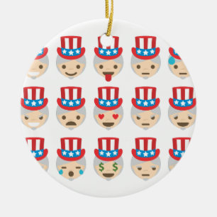 farbror sam emoji julgransprydnad keramik