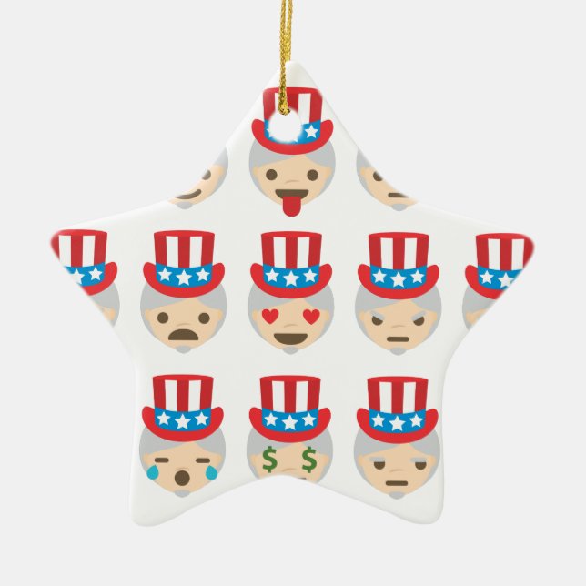 farbror sam emoji julgransprydnad keramik (Framsidan)