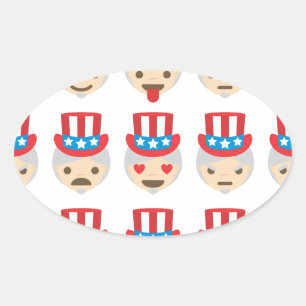 farbror sam emoji ovalt klistermärke