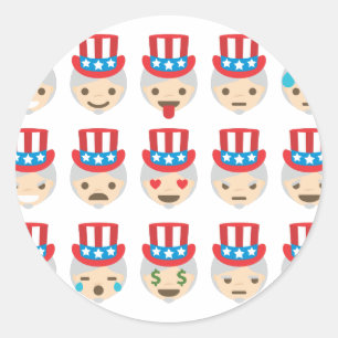 farbror sam emoji runt klistermärke