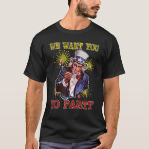 Farbror Sam Fireworks 4:e juli Manar American USA T Shirt