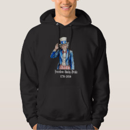 Farbror Sam Glad 4:e juli Patriotisk Hoodie