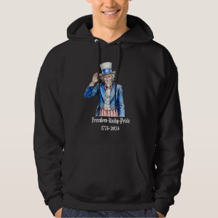 Farbror Sam Glad 4:e juli Patriotisk Hoodie