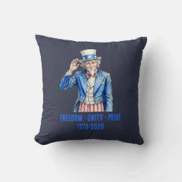 Farbror Sam Glad 4:e juli Patriotisk Kudde