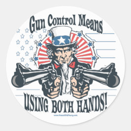 farbror Sam Gun Control Sticker Runt Klistermärke