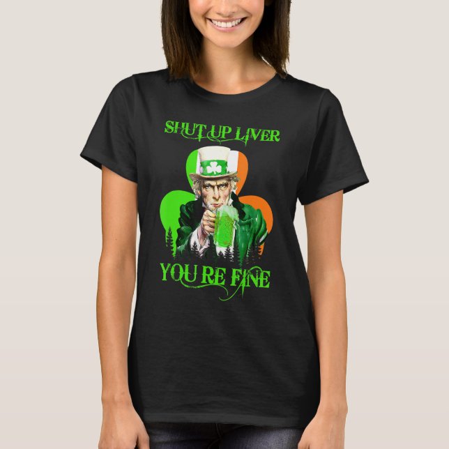 Farbror Sam håller upp levern Du är Bra St Patrick T Shirt (Framsida)