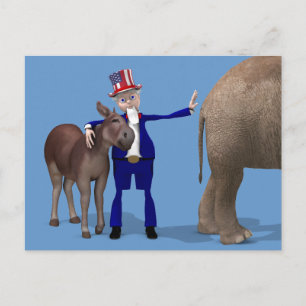 farbror Sam Hugs Lycklig Donkey Vykort