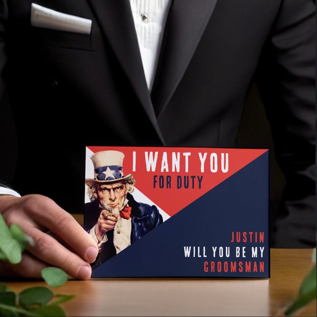 Farbror Sam, jag vill att du Frieri Groomsman (Uncle Sam I Want You Groomsman Proposal
)