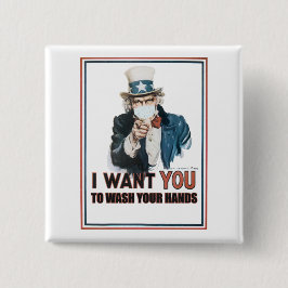 Farbror Sam, jag vill att du Tvättar Händerna! Knapp